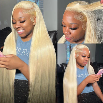 Kelily Straight 613 Blonde Color Straight  Lace Frontal Wig Brazilian Remy Human Hair