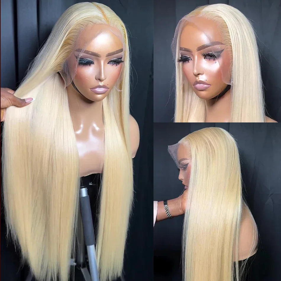 Kelily Straight 613 Blonde Color Straight  Lace Frontal Wig Brazilian Remy Human Hair