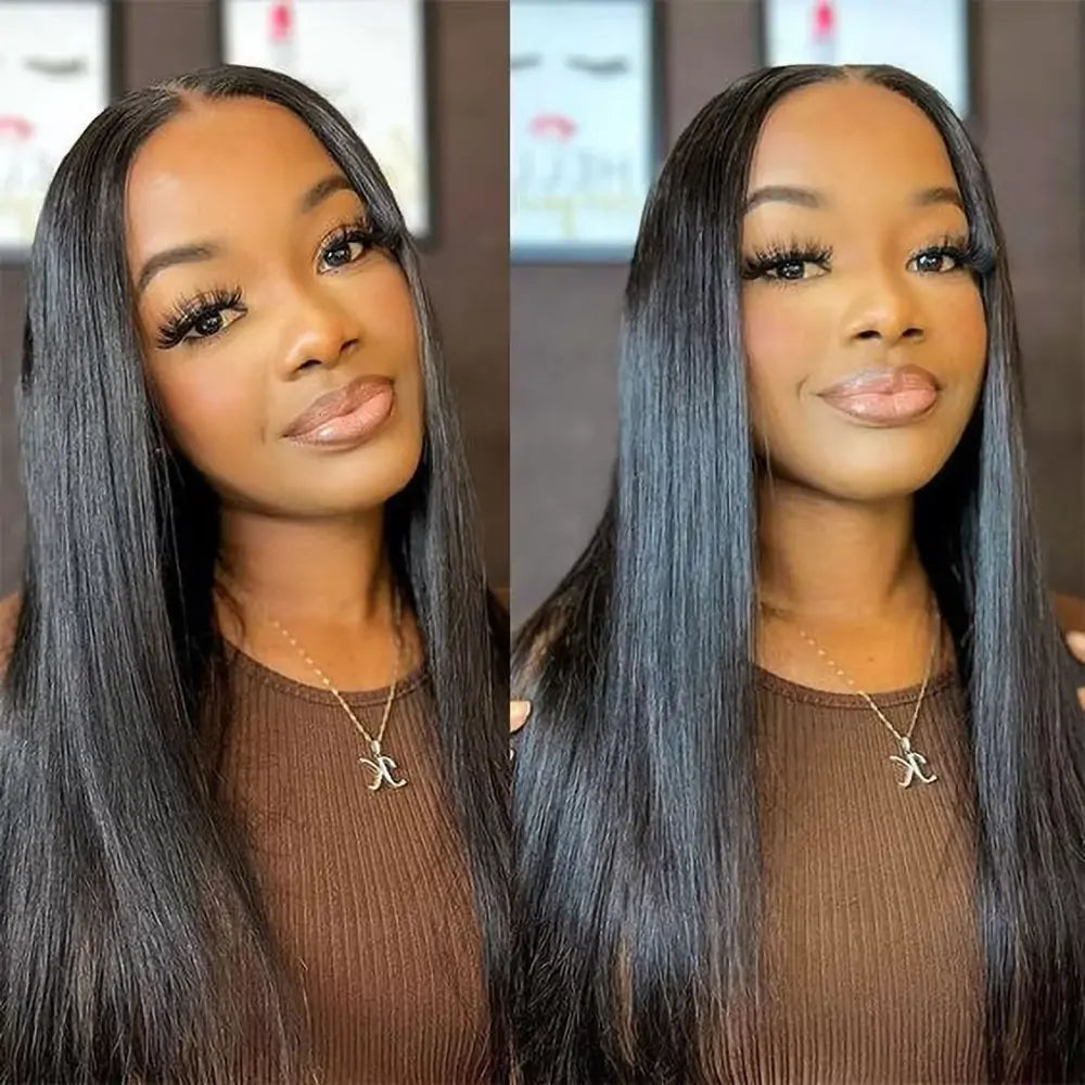 Kelily Upgrade 7X5 Pre Cut HD Lace Glueless Straight Wear Go Closure Wig