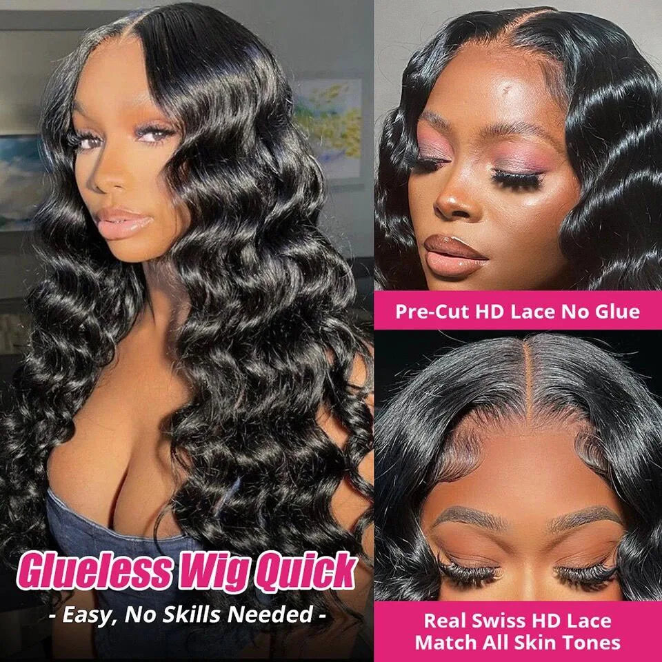 Kelily Hair Loose Wave Glueless HD Lace Closure Wig Melted All Skins