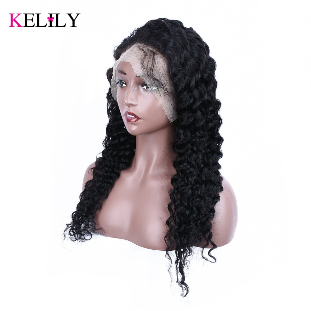 Kelily Water Wave 13x4 13x6 HD Full Lace Frontal Wigs Vigin Human Lace Hair Wig