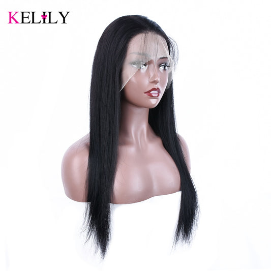 13x4  HD Full Lace Frontal Wigs Healthy Virgin Hair Pre Plucked With Natural Baby