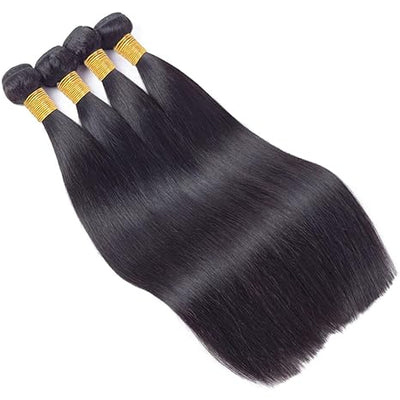 Kelily Brazilian Straight Virgin Hair 4 Bundles 10A Grade Unprocessed 100% Human Hair Weave Natural Black Color