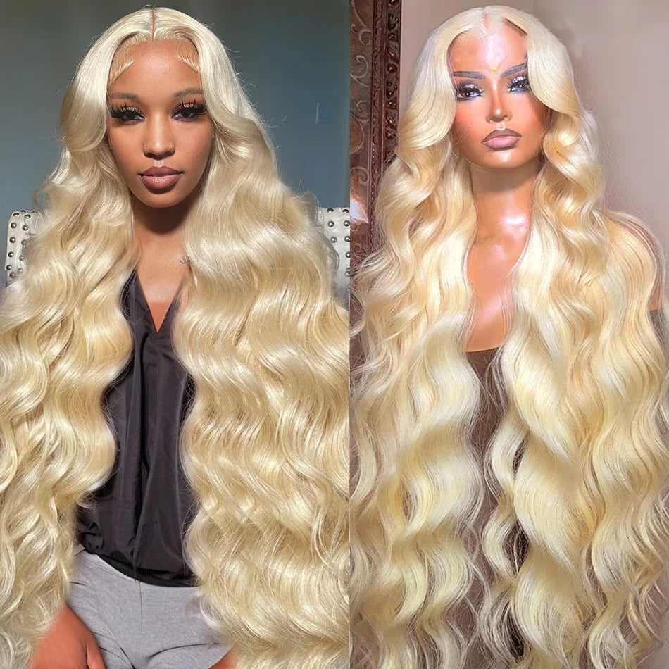 Kelily 613 Blonde Color Body Wave Transparent  Lace Human Virgin Hair Pre Plucked With Natural Baby Hair Body