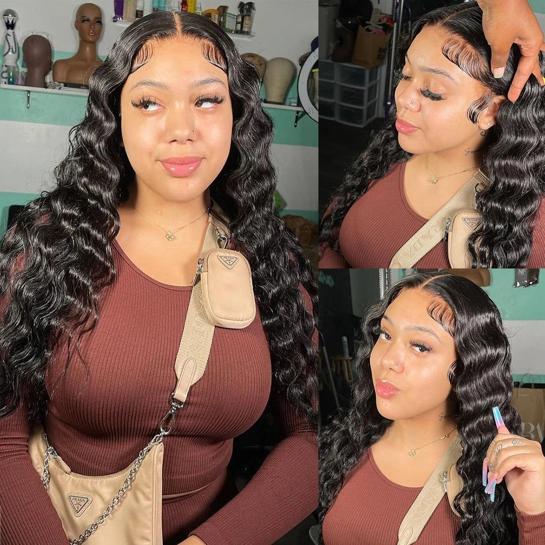 Kelily Hair Loose Wave Glueless HD Lace Closure Wig Melted All Skins