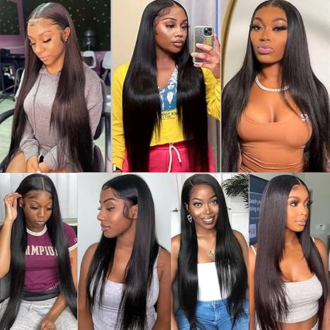 Kelily Straight 4Bundles With Lace Frontal 10A Grade 100% Human Hair Natural Black