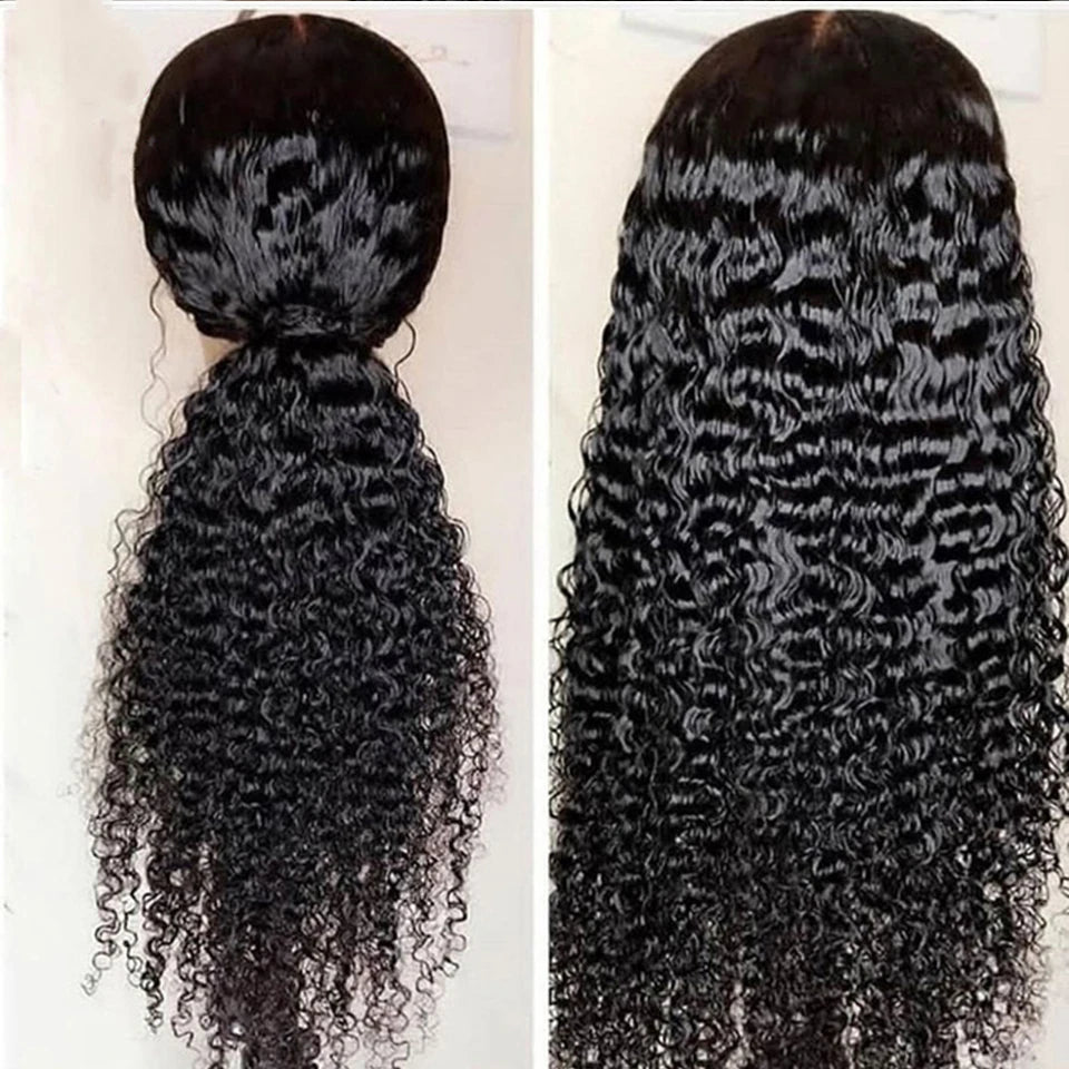 kelily Hair Loose Deep Wave 360 Lace Frontal Wig Unprocessed Human Virgin Hair 1Piece Natural Black