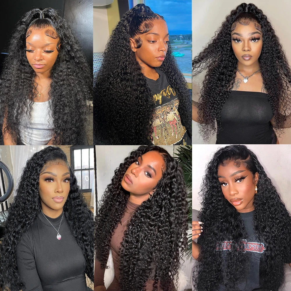 kelily Hair Loose Deep Wave 360 Lace Frontal Wig Unprocessed Human Virgin Hair 1Piece Natural Black