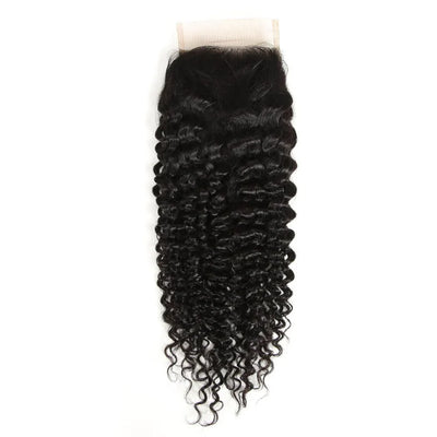 Kelily 10A Brazilian Curly Weave Human Hair 4 Bundles with Lace Closure 10A Unprocessed Virgin Hair