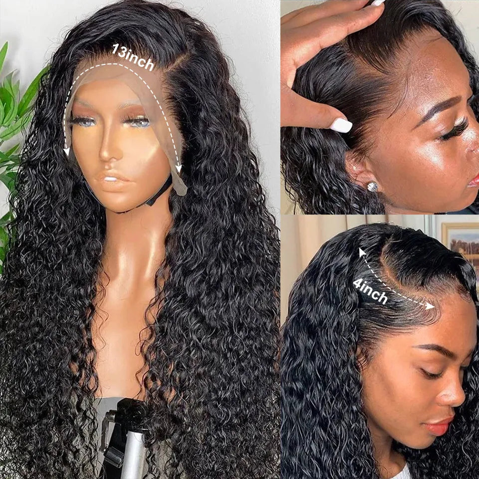 Kelily Water Wave 13x4 13x6 HD Full Lace Frontal Wigs Vigin Human Lace Hair Wig