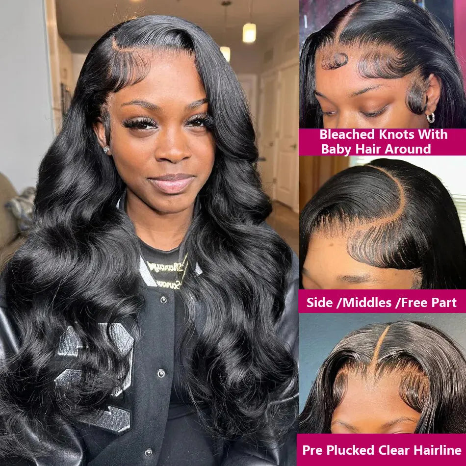 13×4 HD Lace Frontal Wig Pre Plucked With Baby Hair Remy Body Wave HD Lace Front Virgin Human Hair Wigs