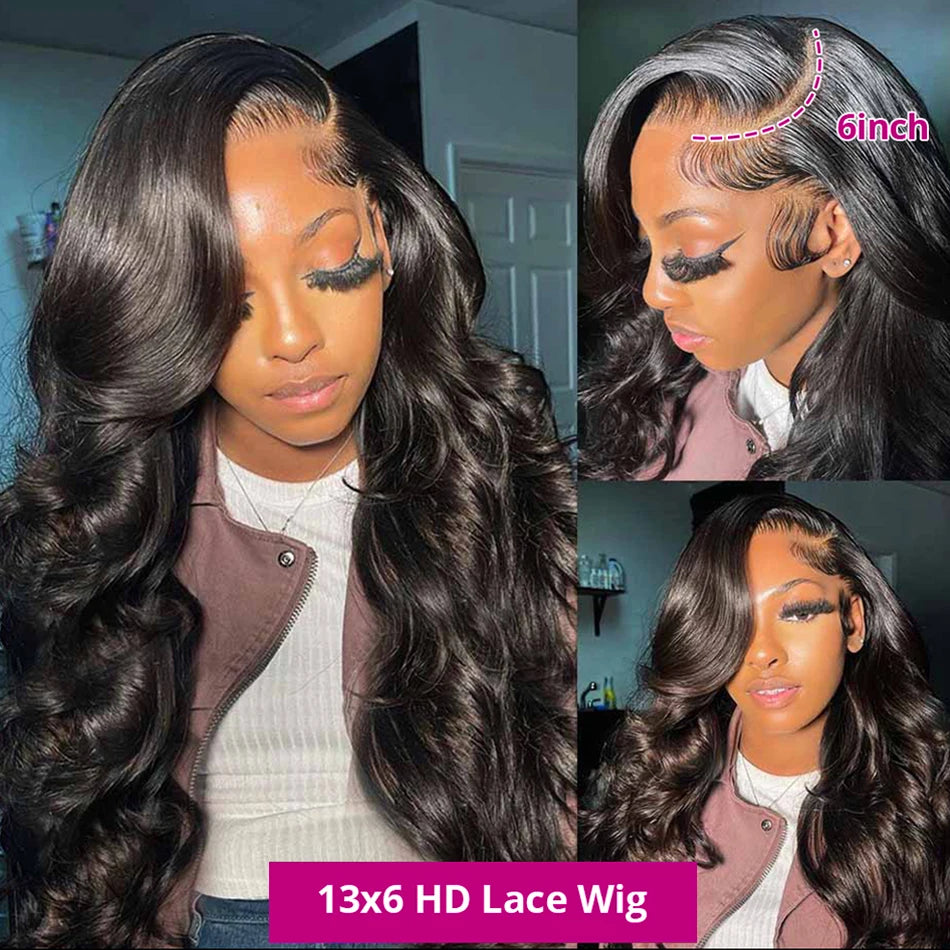 13×4 HD Lace Frontal Wig Pre Plucked With Baby Hair Remy Body Wave HD Lace Front Virgin Human Hair Wigs