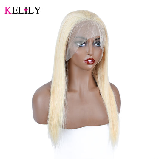 613 Blonde Color Transparent  Lace Human Virgin Hair Pre Plucked With Natural Baby Hair Body