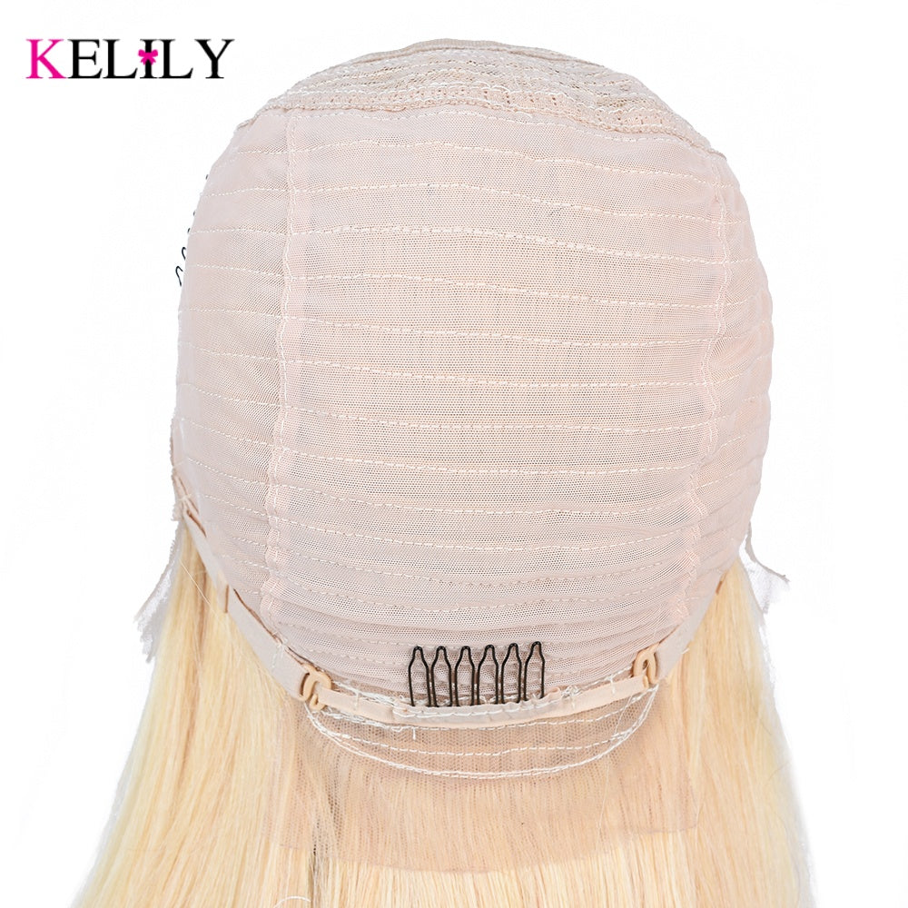 613 Blonde Color Transparent  Lace Human Virgin Hair Pre Plucked With Natural Baby Hair Body