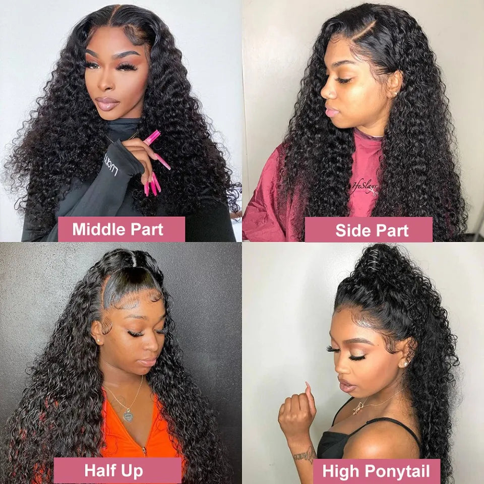 Kelily Water Wave Lace Closure Wig Wear And Go Glueless Wig Human Hair Ready to Wear Curly HumanHair Wigs For Women