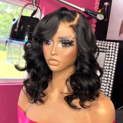 Kelily Body Wave Short Bob Lace Human Wig Brazilian Bob Wigs With Full Ends