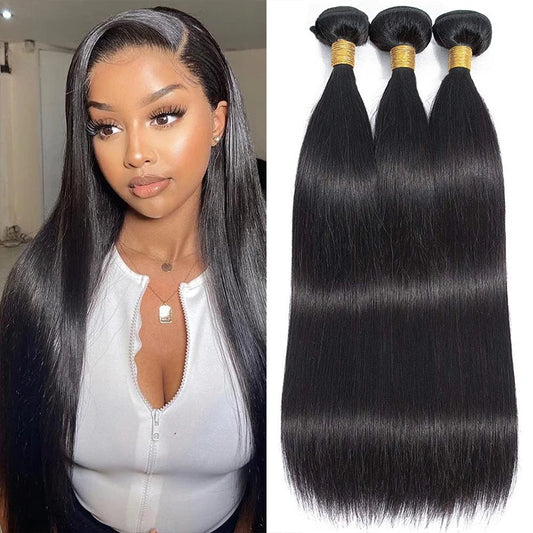 Kelily Hair 8A Grade Straight Virgin Hair 3Bundles Double Machine Weft 100% Virgin Human Hair