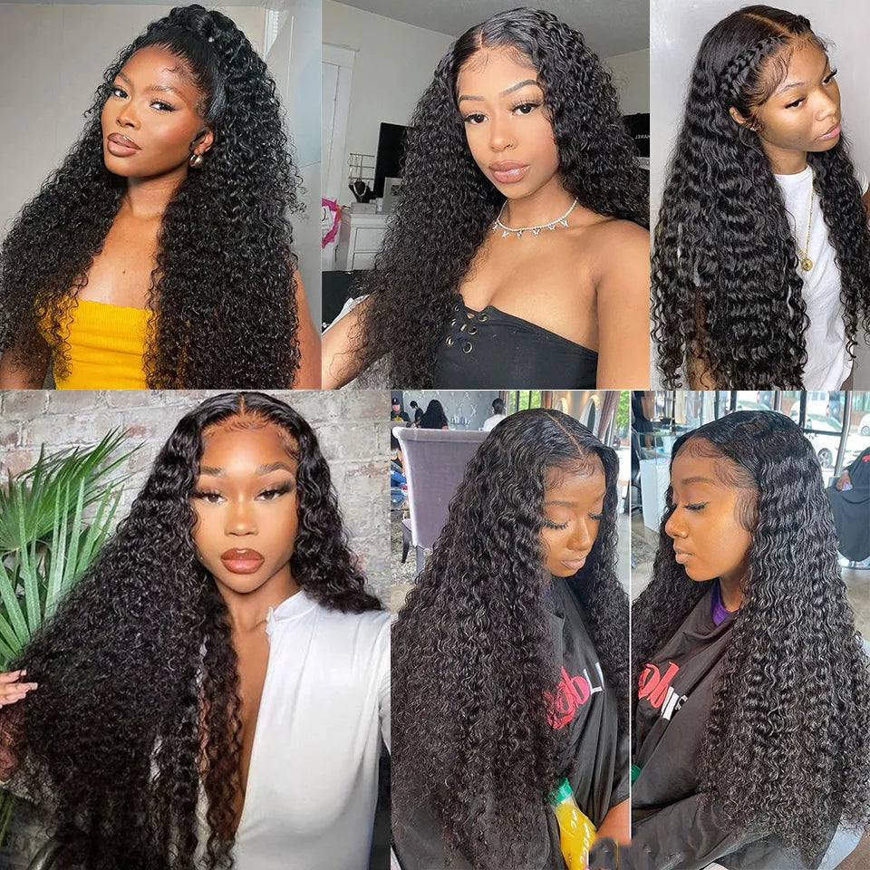 Kelily Water Wave Lace Closure Wig Wear And Go Glueless Wig Human Hair Ready to Wear Curly HumanHair Wigs For Women