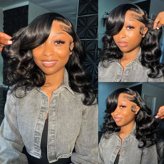 Kelily Body Wave Short Bob Lace Human Wig Brazilian Bob Wigs With Full Ends