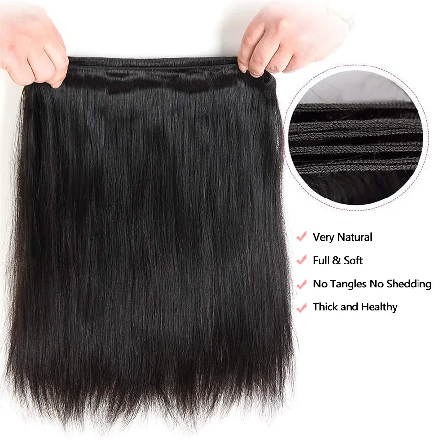 Kelily Hair 8A Grade Straight Virgin Hair 3Bundles Double Machine Weft 100% Virgin Human Hair