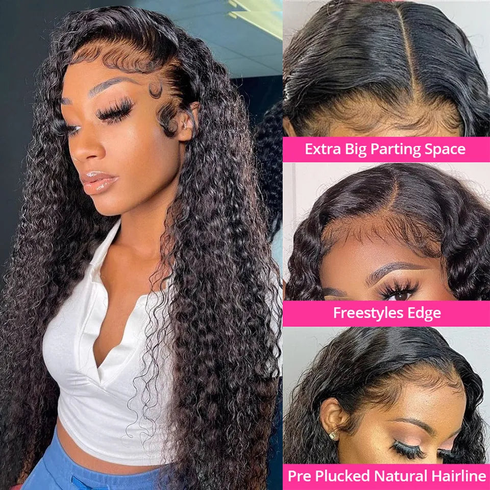 Kelily Water Wave Lace Closure Wig Wear And Go Glueless Wig Human Hair Ready to Wear Curly HumanHair Wigs For Women