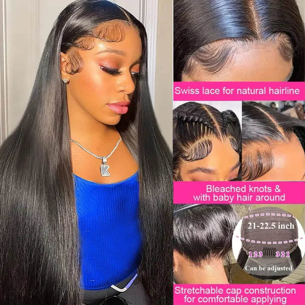 Kelily Glueless Bleached PrePlucked 4x4 5x5 Closure Wigs Brazilian Virgin Straight Front Lace Wigs Beginner Friendly