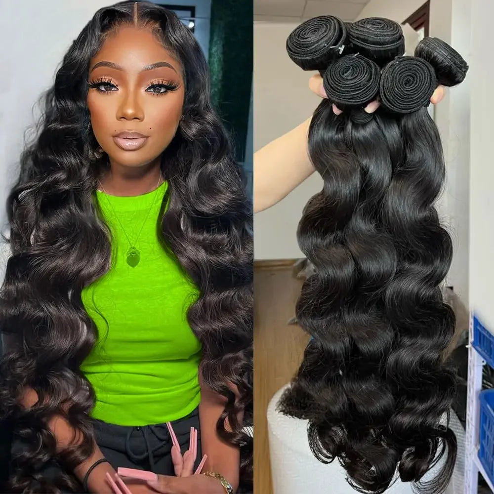 Body Wave 4 Bundles Brazilian Remy 100% Unprocessed Human Hair Wavy Brazilian Hair Weave Extensions Hair