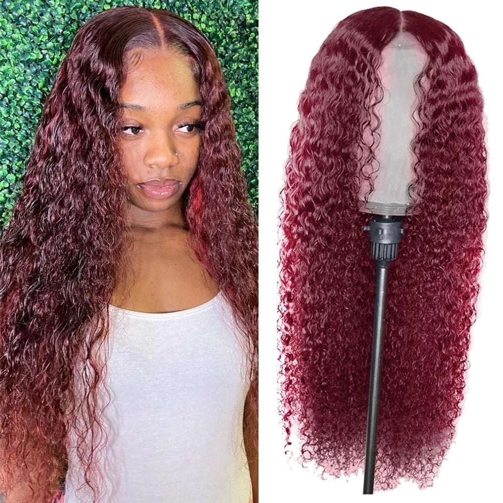 Kelily 99J Burgundy# Brazilian Jerry Curly Curly Human Hair For Women Stunning Looking