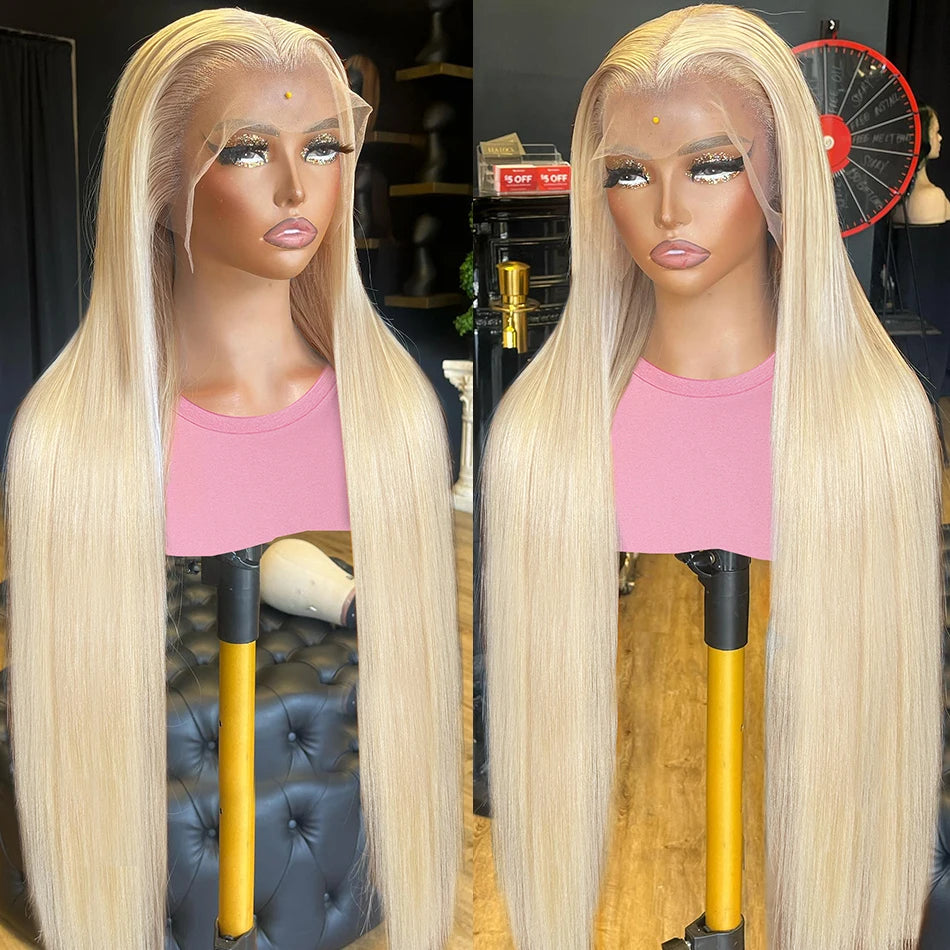 Kelily 613 Blonde Straight Glueless HD Lace Closure Wear Go Wig