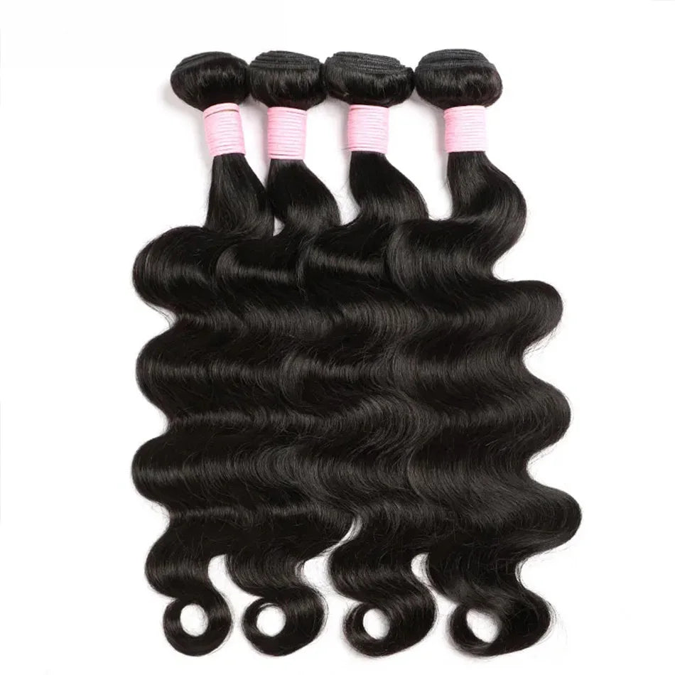 Body Wave 4 Bundles Brazilian Remy 100% Unprocessed Human Hair Wavy Brazilian Hair Weave Extensions Hair