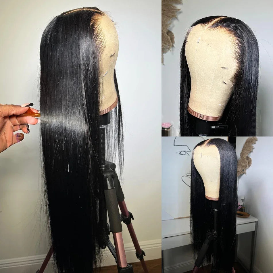 Kelily Glueless Bleached PrePlucked 4x4 5x5 Closure Wigs Brazilian Virgin Straight Front Lace Wigs Beginner Friendly