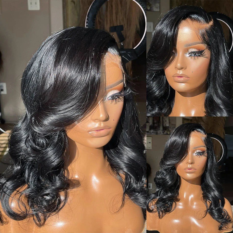 Kelily Body Wave Short Bob Lace Human Wig Brazilian Bob Wigs With Full Ends