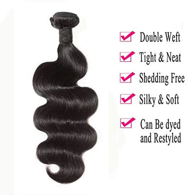 Body Wave 4 Bundles Brazilian Remy 100% Unprocessed Human Hair Wavy Brazilian Hair Weave Extensions Hair