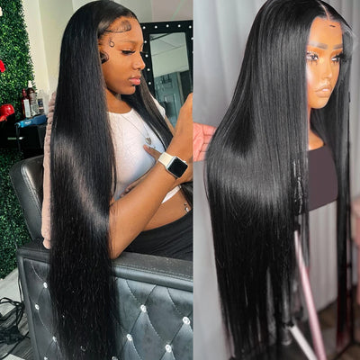 Kelily Upgrade Pre Cut 5X5 Lace Glueless Straight HD Lace Wear Go Closure Wig With Pre-plucked Edges