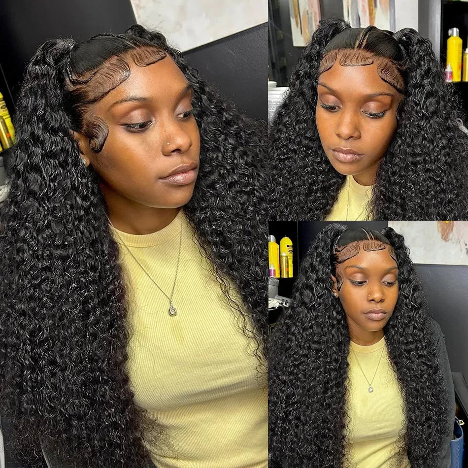 Kelily Loose Deep Wave Transparent Lace Frontal Wig Curly Wave Lace Frontal Human Hair Wigs