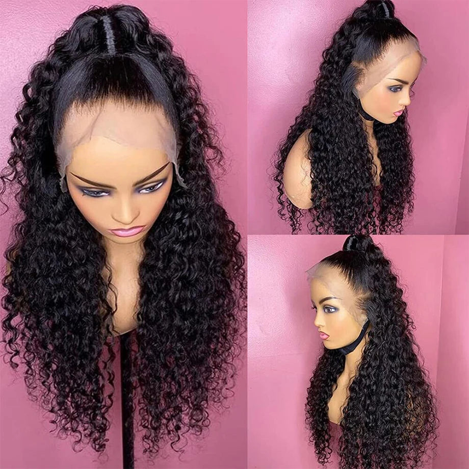 Kelily 13x4 13x6 HD Lace Frontal Wigs Deep Curly Human Hair Healthy Virgin Hair Pre Plucked With Natural Baby Hair For Women