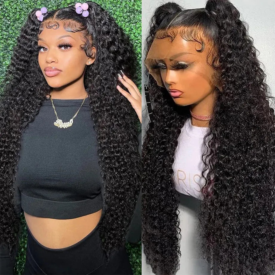 Kelily 13x4 13x6 HD Lace Frontal Wigs Deep Curly Human Hair Healthy Virgin Hair Pre Plucked With Natural Baby Hair For Women