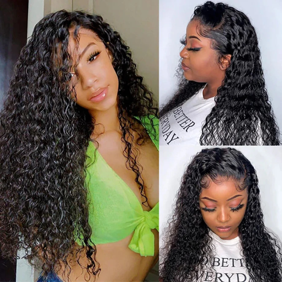 Kelily 13x4 13x6 HD Lace Frontal Wigs Deep Curly Human Hair Healthy Virgin Hair Pre Plucked With Natural Baby Hair For Women