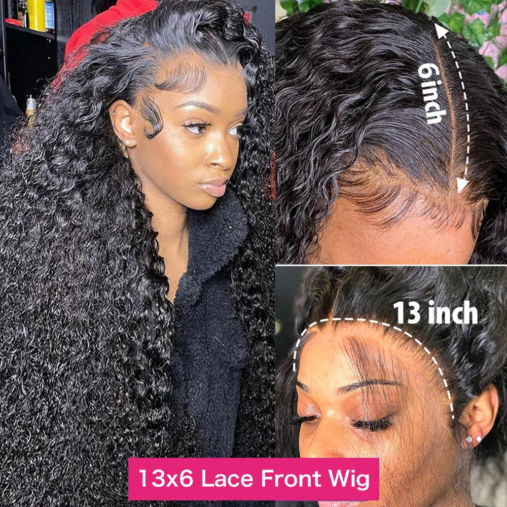 Kelily Loose Deep Wave Transparent Lace Frontal Wig Curly Wave Lace Frontal Human Hair Wigs