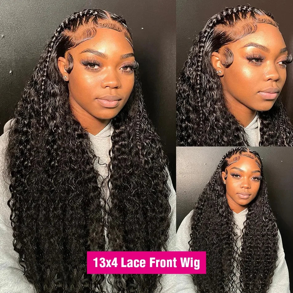 Kelily Loose Deep Wave Transparent Lace Frontal Wig Curly Wave Lace Frontal Human Hair Wigs