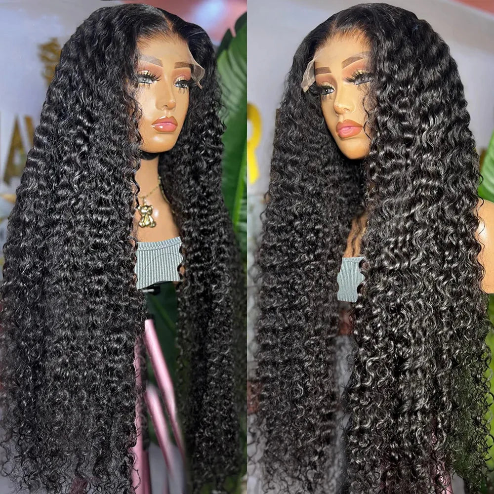 Kelily Loose Deep Wave Transparent Lace Frontal Wig Curly Wave Lace Frontal Human Hair Wigs