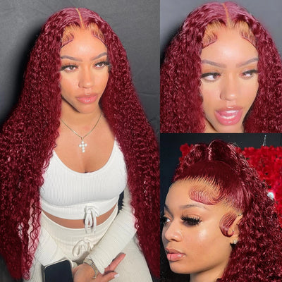 Kelily 99J Burgundy# Brazilian Jerry Curly Curly Human Hair For Women Stunning Looking