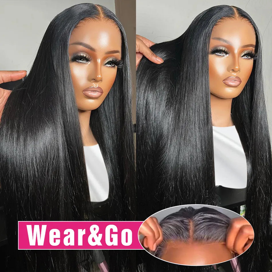 Kelily 6x4.5 HD Lace Wig Glueless Preplucked Human Hair Wigs Ready To Wear And Go Brazilian Bone Straight  For Women