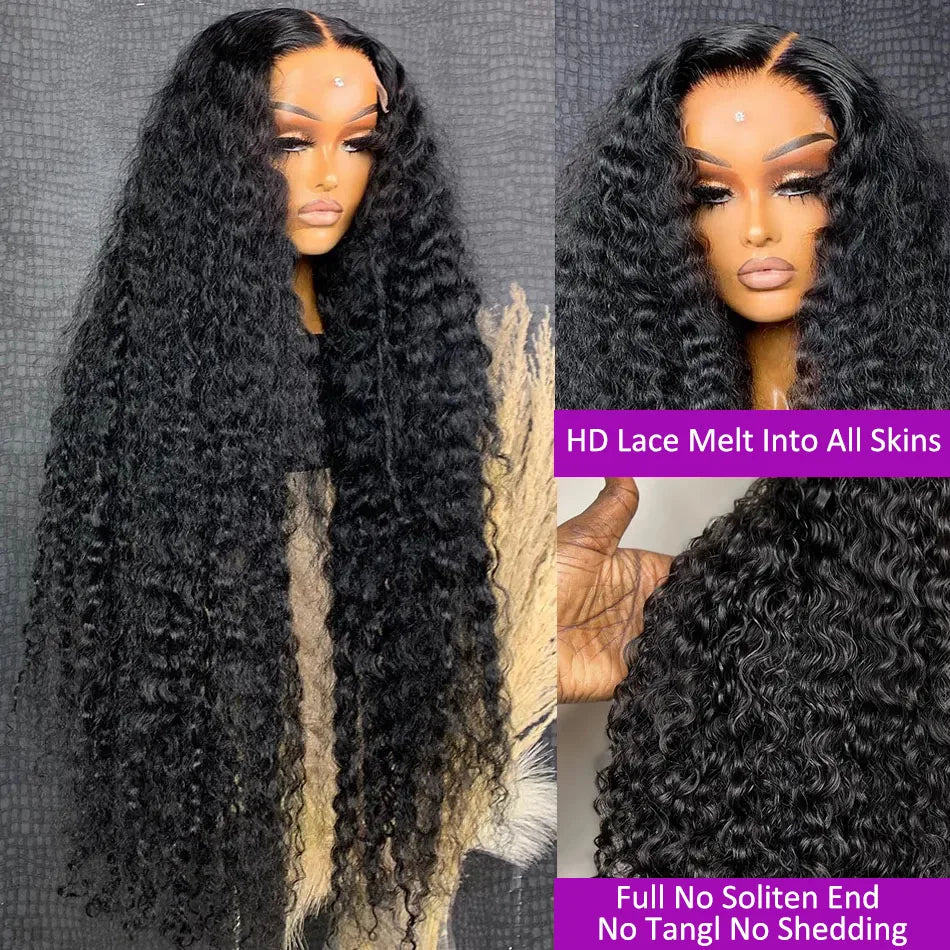 Kelily Upgraded Version 7x5 Glue-free Deep Wave HD Lace Closure Natural Black Beginner Friendly