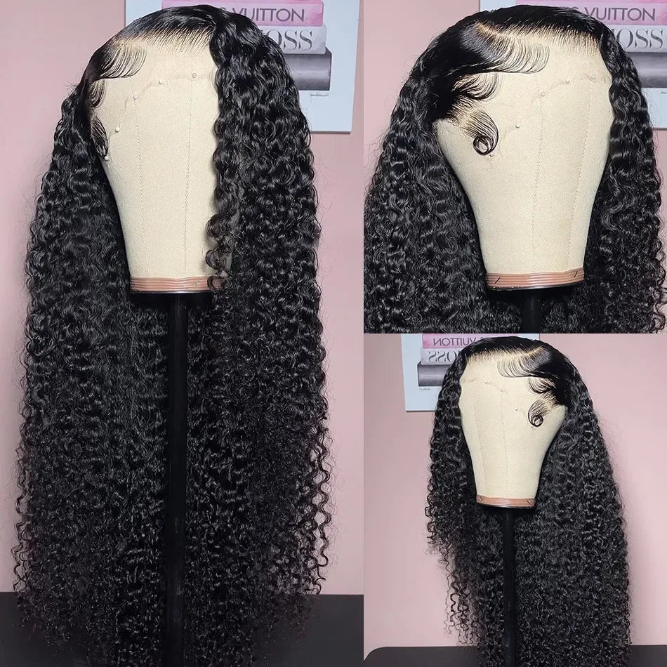 Kelily Upgraded Version 7x5 Glue-free Deep Wave HD Lace Closure Natural Black Beginner Friendly