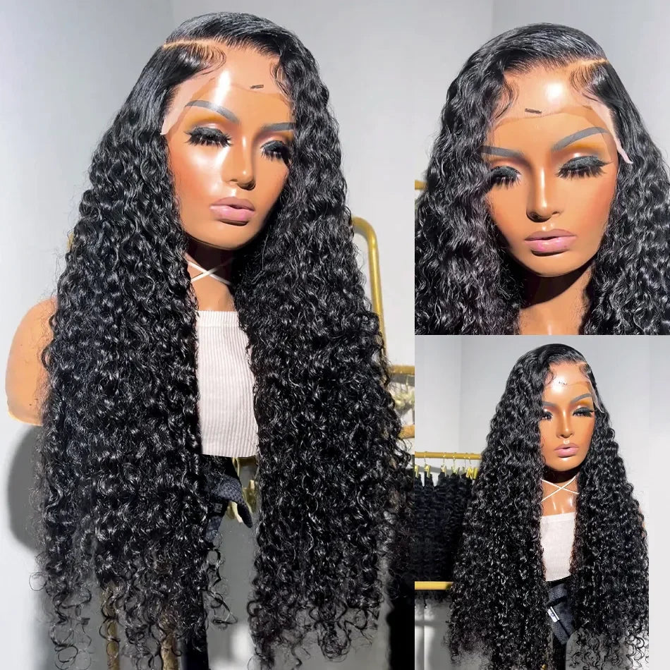 Kelily Upgraded Version 7x5 Glue-free Deep Wave HD Lace Closure Natural Black Beginner Friendly