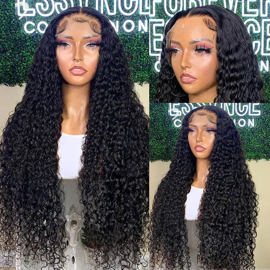 Kelily Deep wave 13x4 HD Lace Hair Wig Curly Black Wigs Natural Wave Style Wig