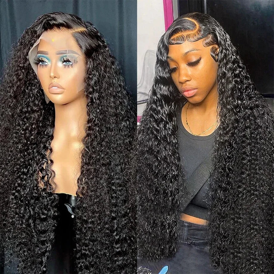 Kelily Deep wave 13x4 HD Lace Hair Wig Curly Black Wigs Natural Wave Style Wig