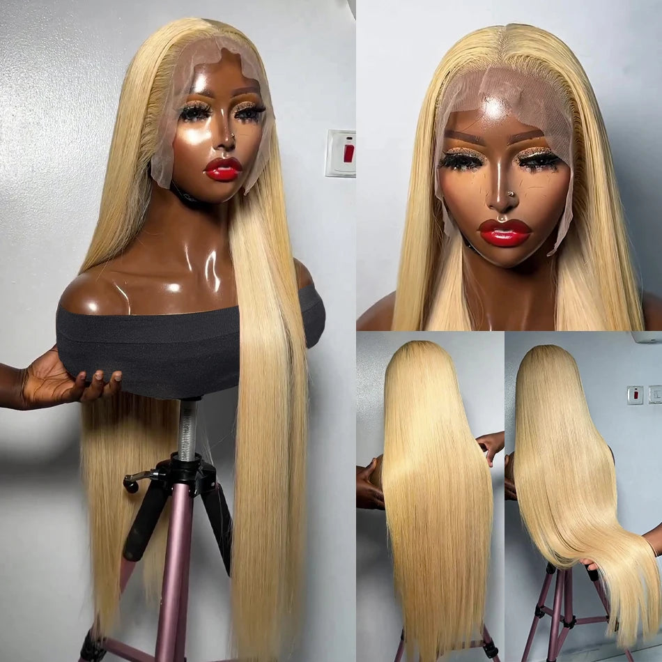 Kelily Straight 613 Blonde Color Straight  Lace Frontal Wig Brazilian Remy Human Hair