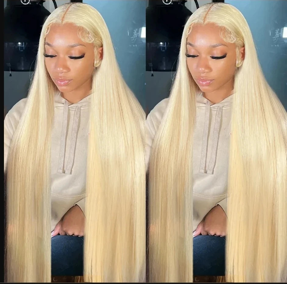 Kelily Straight 613 Blonde Color Straight  Lace Frontal Wig Brazilian Remy Human Hair